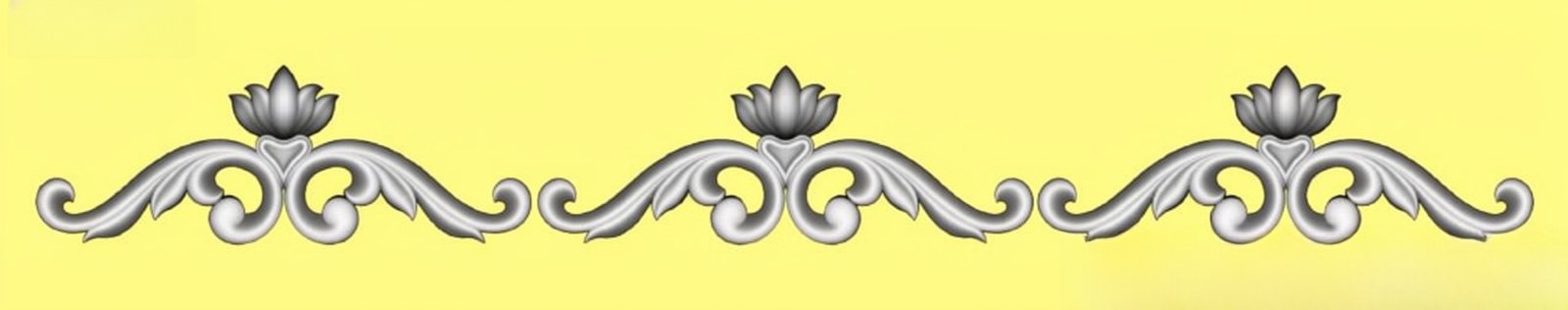 Mix - MIX-65 Elegant Floral Scrollwork Decorative Border 3D Relief Model